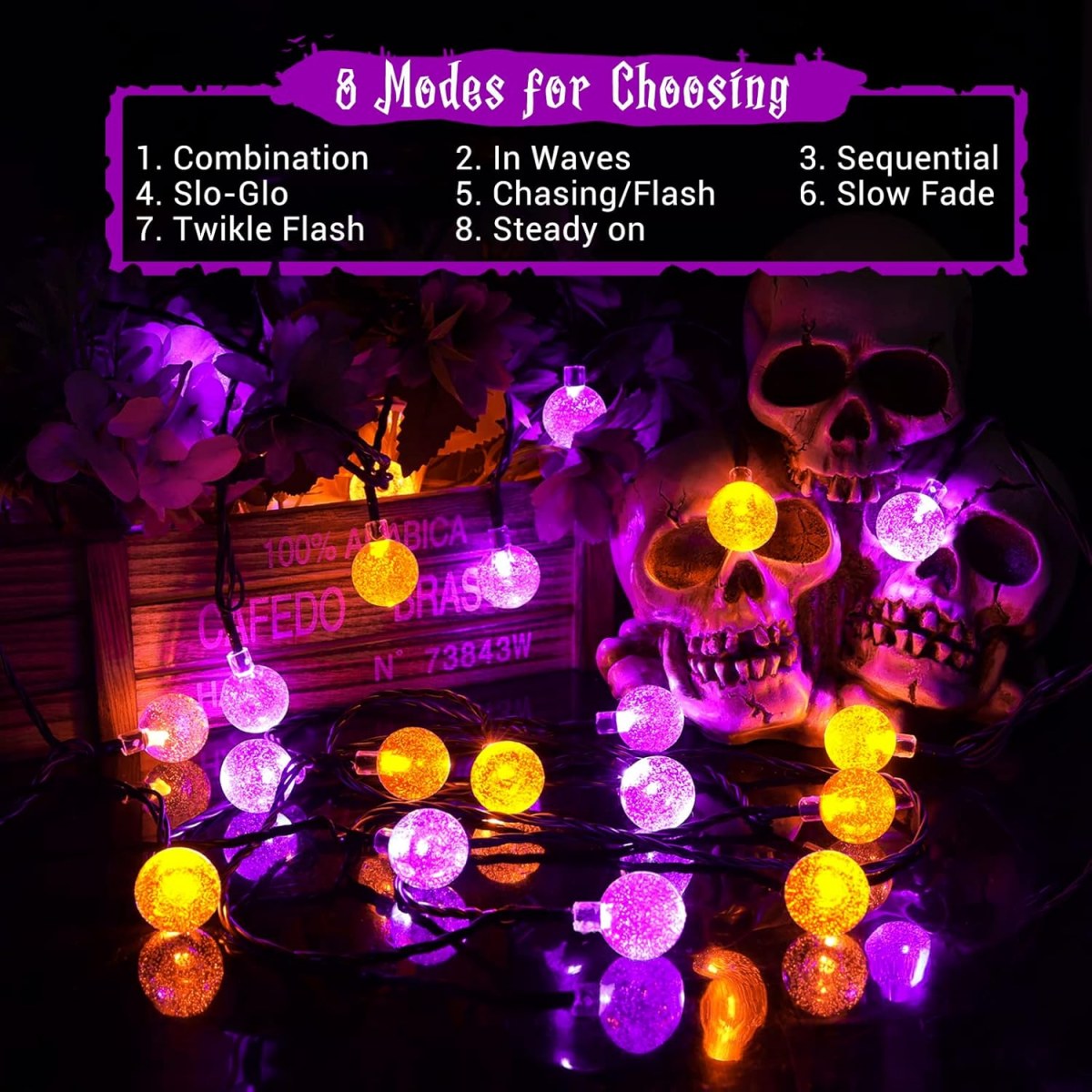 1 Buah 12M 100 LED Halloween U - Halloween Led String Lights Orange ulasan dan harga