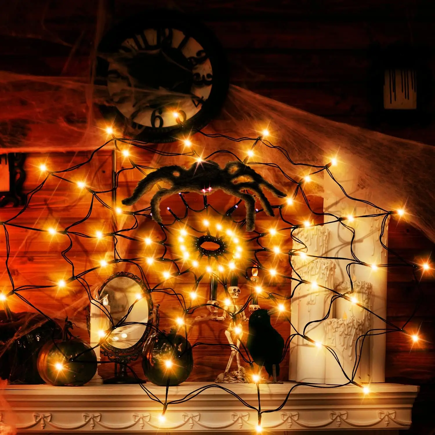 Lampu LED Halloween dekorasi F - Spider Web Halloween Decoration ulasan dan harga