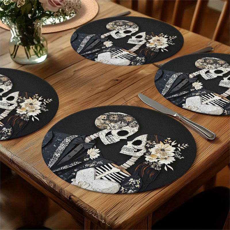 VIKAMA Alas Meja Pasangan Kera - Halloween Skeleton Decoration ulasan dan harga