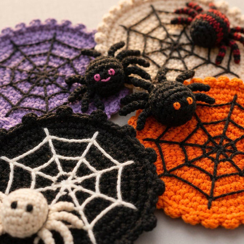 Alas Gelas Rajut Jaring Laba-l - Spider Web Halloween Decoration ulasan dan harga