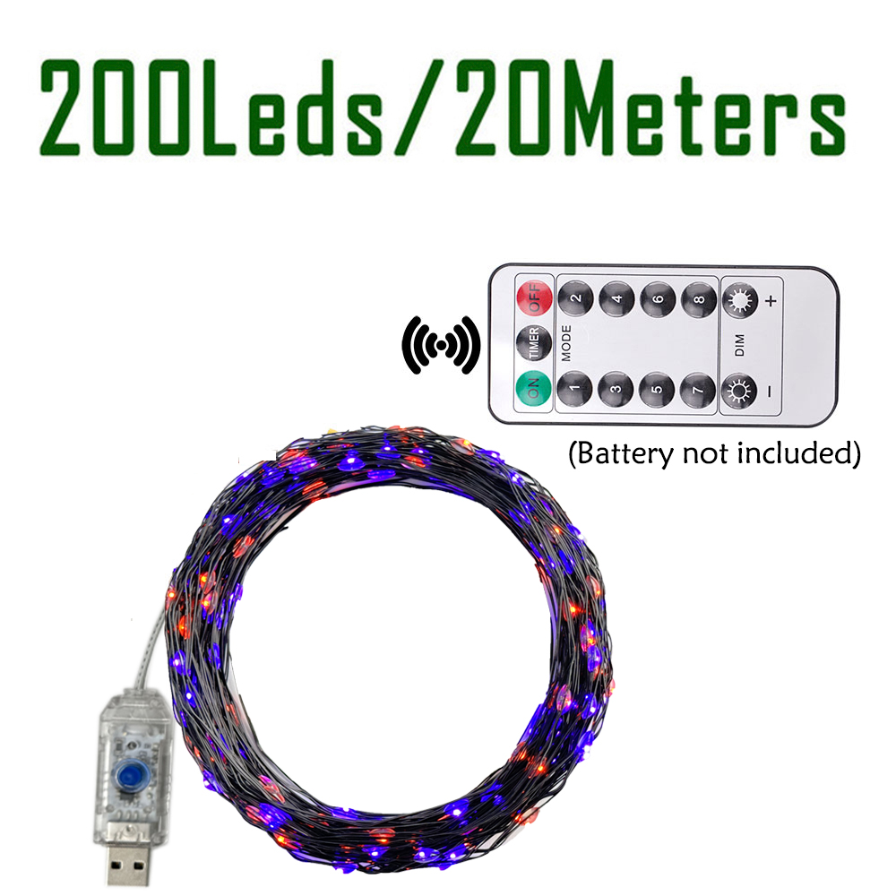 Lampu Tali LED 100/200 Lampu H - Halloween Led String Lights Orange ulasan dan harga